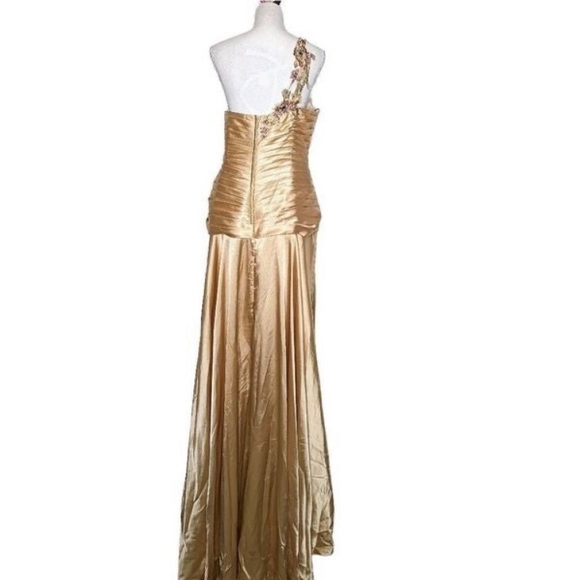 Golden One Shoulder Gown - Picture 3 of 3